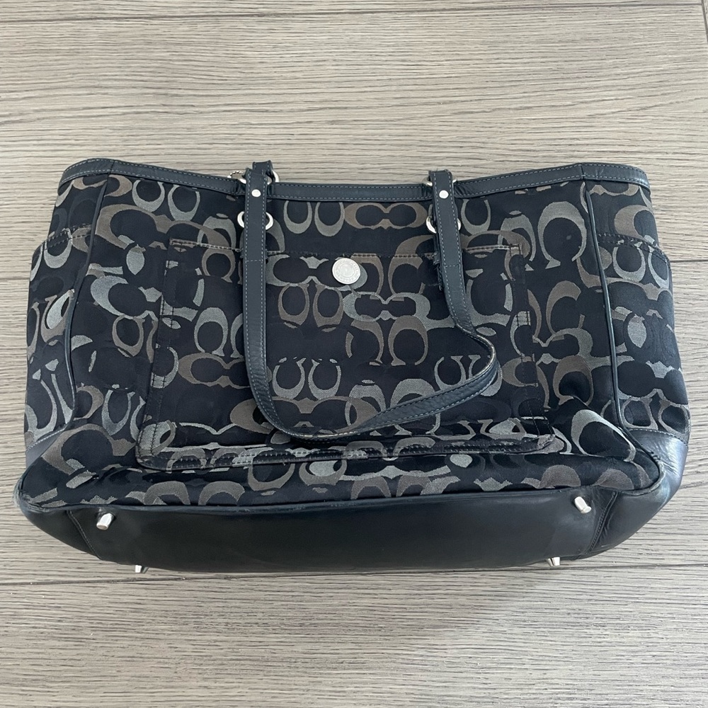 Timeless Signature Coach Monogram Baby Bag in Black